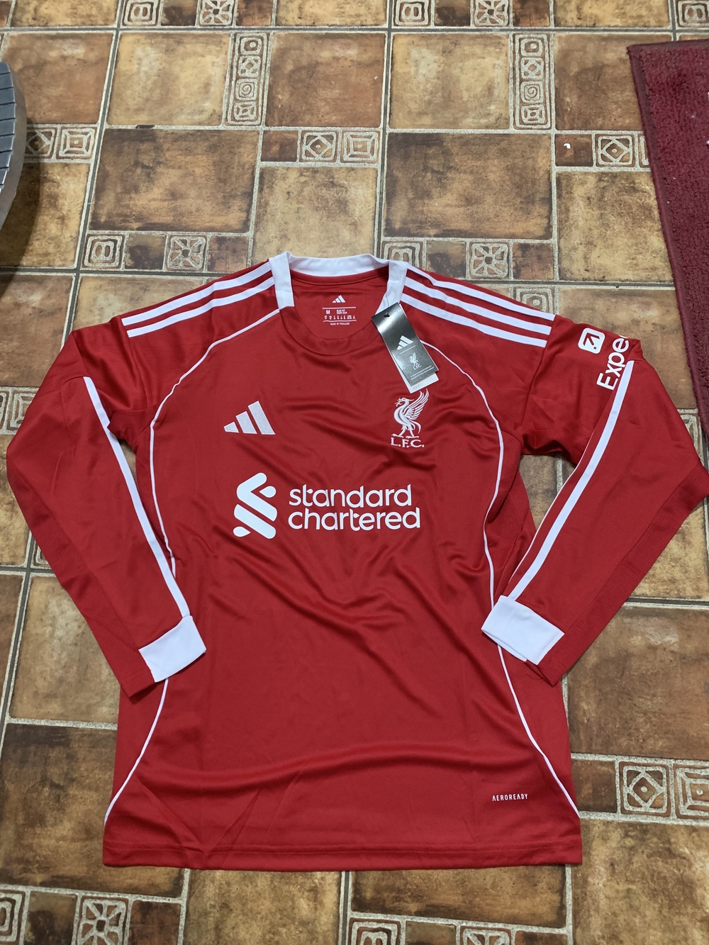 Adidas Liverpool 2025/26 Long Sleeve Jersey Size M